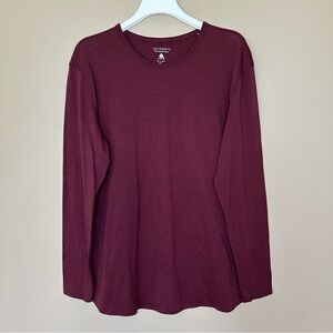 Segments Long Sleeve Base Layer Tshirt Women's XXL Merino Wool  Top Maroon FLAW